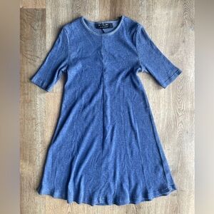 The Fifth Label Indigo Rib Knit Mini Dress Short Sleeve Size S Casual A‑Line